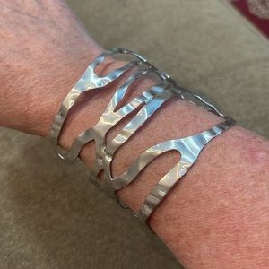 Andante Silver Tone Cuff Bracelet New